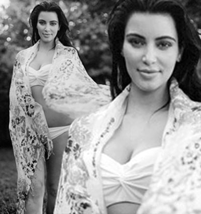 Kim Kardashian S First Glimpse Of Her Baby Bump In Bikini Photoshoot