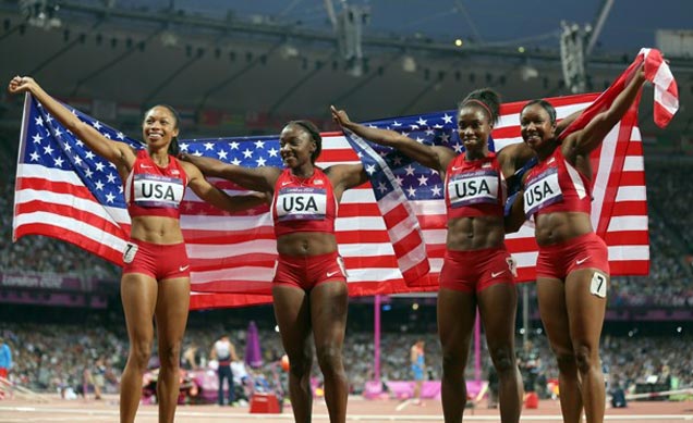 London 2012 Olympics: US women's 4x100 relay sets the world record straight