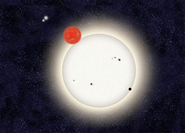 A planet with four suns! Discovered by astronomers