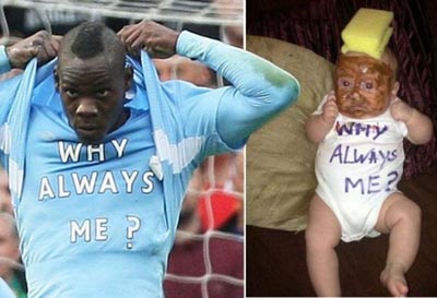 Online race row over Mario Balotelli, parents 'blacked up' baby to looklike football star and tweet