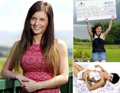 Â£2m lotto win at 16 was a curse for Callie Rogers, UK's youngest winner at 26, has only Â£2k left & happy