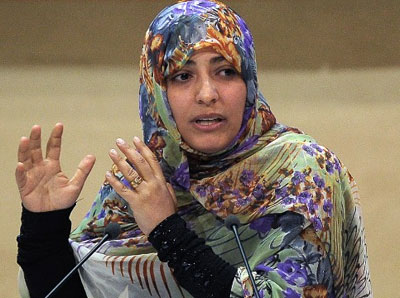 Tawakkol Karman, the first Arab Nobel Peace laureate woman gives away $500,000 prize money