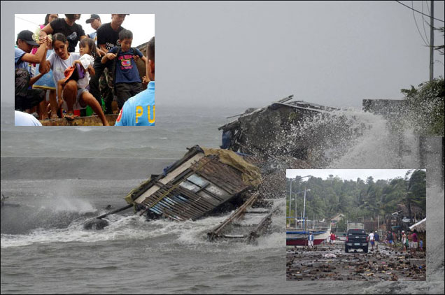 Typhoon Haiyan crashes Philippines, heavy winds, huge storm surge worse damages, hundreds feared killed