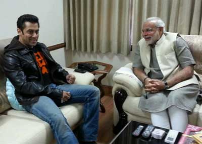 Salman Khan meets Narendra Modi in Ahmedabad