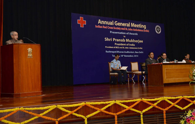 President attends AGM of Indian Red Cross Society & St John Ambulance 