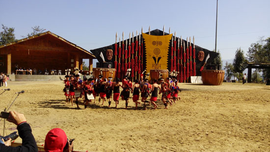 Nagaland tribals performing at Hornbill Festival