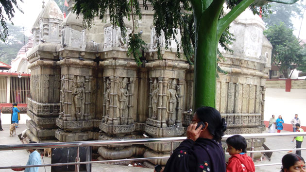 Main Kamakhya temple with magnificient carvings on the pillars