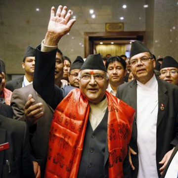 Khadga Prasad Sharma Oli sworn-in as the new Nepal PM