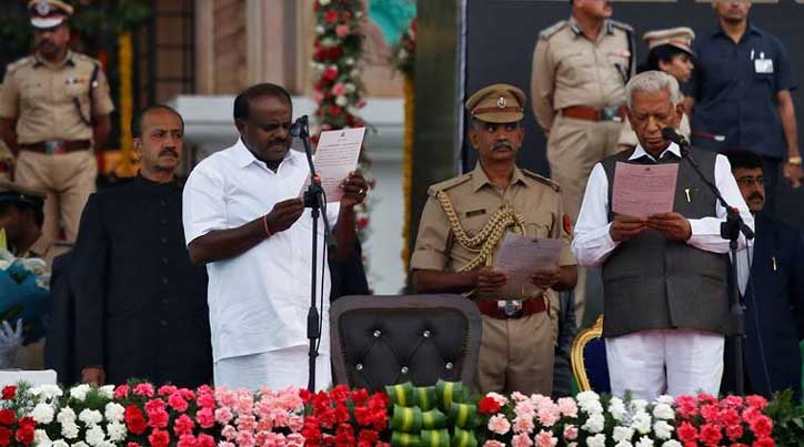 HD Kumaraswamy takes oath as Karnataka CM, Opposition unity on display at swearing-in ceremony 