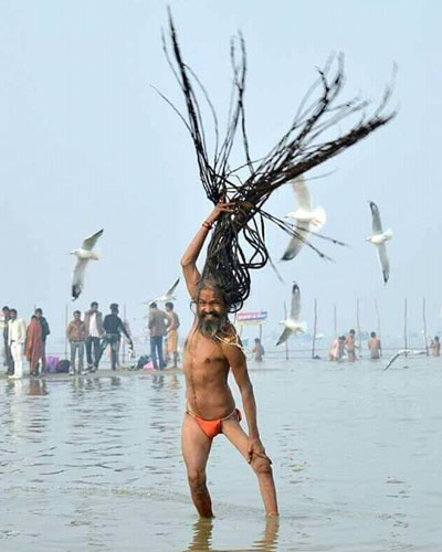 At Kumbh, Sky in the Hair of a Sadhu