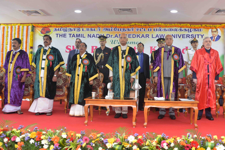 President conferrs LLD 'Honoris Causa' on 3 eminent jurists at special convocation of Tamil Nadu Dr Ambedkar Law University