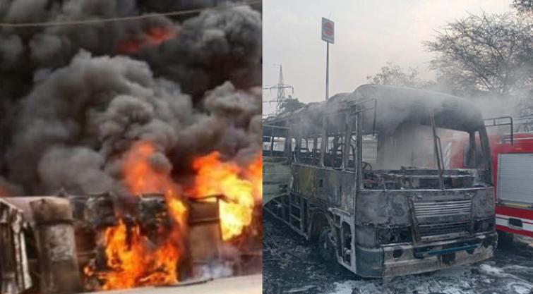 What Caused Massive Fire On Bhankrota Ajmer Highway?